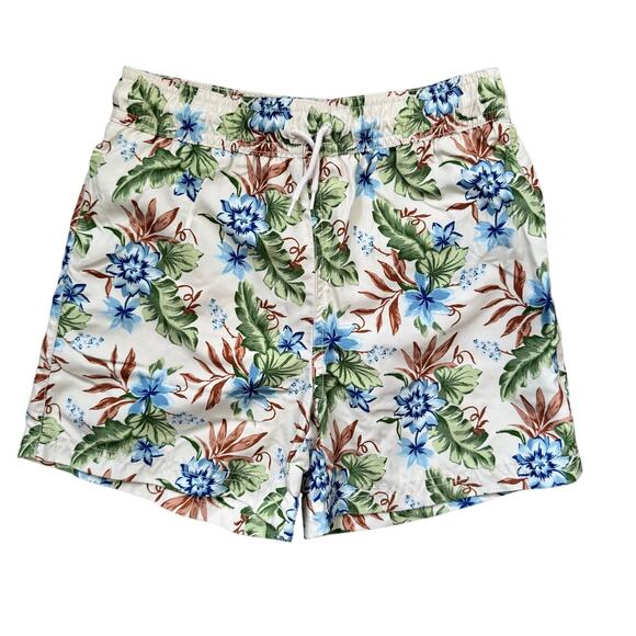 Janie & Jack Swim Trunks Boys Size 7 Hawaiian Tropical Built in Brief - Picture 1 of 12